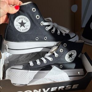 Converse Women's Black and White High-Top Sneakers